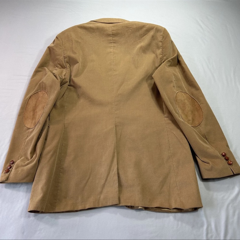 VINTAGE Levis Blazer Mens 40 R Tan Corduroy Western Elbow Patch Coat Jacket - Picture 2 of 6